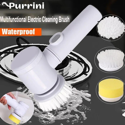 Wireless Electric Cleaning Brush Set 5-In-1 Handheld Bathtub Brush Kitchen