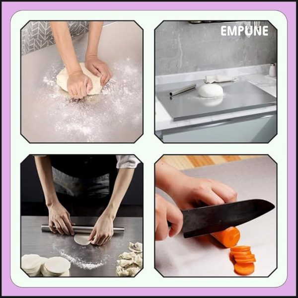 Stainless Steel Cutting Board! 🔪✨ Durable, Hygienic, And Easy To Clean—perfect For All Your Chopping Needs. A Must-have For Any Chef! – Size: 41x33cm
